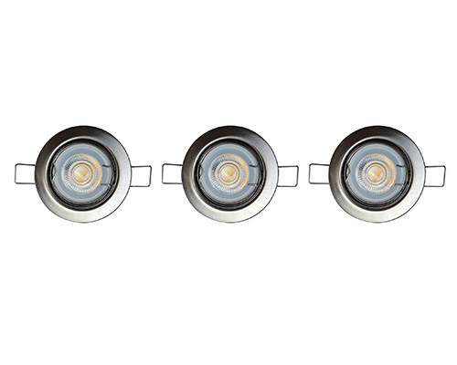 3pcs Metal Spot LIGHT Brushed Nickel
